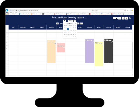 Meeting Room Booking System, Whole Month View